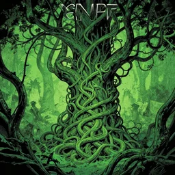 verdant green ENT NYMPH twisting winding knotted tangled vines and trees by moebius by James Jean, by Mike Mignola comic graphic novel style action illustration, gritty textured, trending on artstation