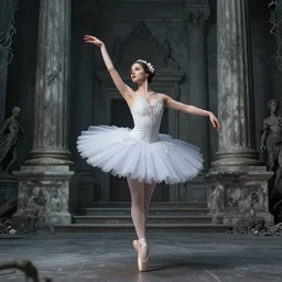 beautiful ballerina inspired by giger and zdzislaw beksinski