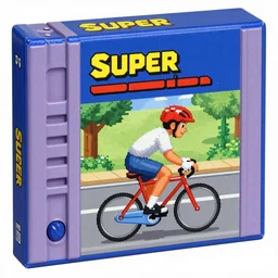 Super Nintendo box art for a game about riding bicycles