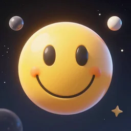 smiley face emoji in space, ultra realistic, 8k,