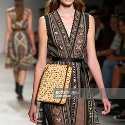 award winning photography of designer women's fashion dress themed to matzah, high detail shot, fashion show, gettyimages