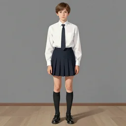 andre the giant, school uniform, seifuku, pleated miniskirt, overknee socks. by rembrandt 1 6 6 7, illustration, by konstantin razumov