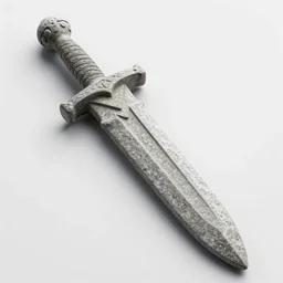 a sword made of stone, stone imitating a sword, a sword carved from a stone