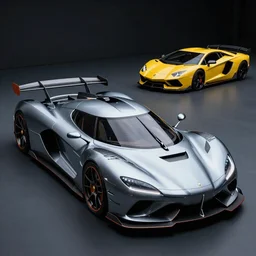 extreme aerodynamic hypercar prototype concept in the style of bladerunner 2049, ferrari, spaceship, lamborghini, koenigsegg, studio lighting, 3d render, trending on artstation