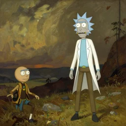rick and morty painted by bouguereau