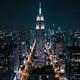 cyberpunk neon city at night