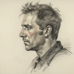 a realistic yet scraggly portrait sketch of the side profile of a stern and sophisticated david bryne, trending on artstation, intricate details, in the style of frank auerbach, in the style of sergio aragones, in the style of martin ansin, in the style of david aja, in the style of mattias adolfsson