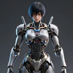 symmetrical anime cyborg - by tom bagshaw, by ilya kuvshinov, rtx rendering, octane render 1 2 8 k, maya, extreme high intricate details by wlop, digital anime art by ross tran, medium shot, close up shot, composition by sana takeda, dramatic lighting by greg rutkowski, 8 k, trending on artstation