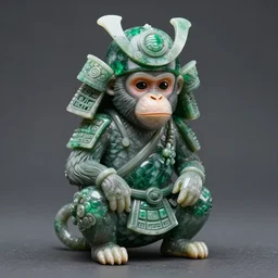 monkey samurai carved from onyx and emerald ; by appgamekit and deviant art and james rutkowsky.