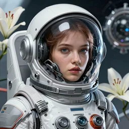 space suit girl intimate deep space, security, maximalist, lily frame, art by ilya kuvshinov, rossdraws, sharp focus, art by wlop and artgerm, extreme detail, detailed drawing, hyper detailed face, mohrbacher, featured on artstation, octane render,, 8 k