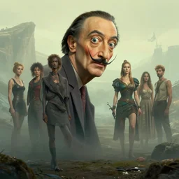 a group of characters in a scenic environment by salvador dali, dreamy hazy, highly detailed, 3 d render, vray, octane, realistic lighting, photorealistic