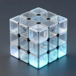 transparant glowing Rubik's Cube