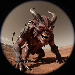 mars perseverance camera, demonic creature closeup, fisheye lens, nasa, press photo, detailed