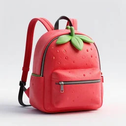 a backpack in strawberry fruit shape, digital art, artgem, octane render, artstation, hasselblad photo, 4 k resolution, fashion design, biologigal, product photo