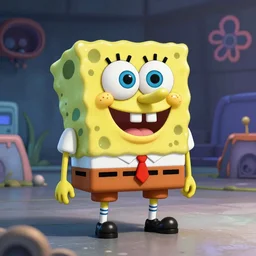 a glossy promotional image for the upcoming sci-fi horror movie, 'SpongeBob Squarepants'