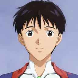 a neon genesis evangelion version of the face of a person named blurk buttershame