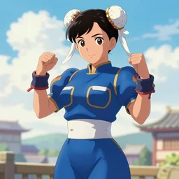 young female character inspired by chun li in a plugsui, digital art made by makoto shinkai and wlop