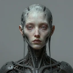 hyper detailed ultra sharp photorealistic portrait of a timeless sentient artificial intelligence, somber nanogothic aesthetic, masterpiece, elite, illustration, art by melissa houpert, felix englund, greg rutkowski, organic matte painting, bleak color palette, hard edges, smooth, artstation trending 8 k