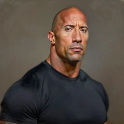 portrait of dwayne johnson as spock, highly realistic dramatic oil painting by john grimshaw atkinson