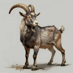 half man half goat chimera, digital painting by Rembrandt and Kentaro Miura. Trending on artstation.