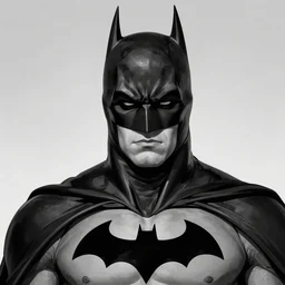 portrait of the batman, black and white, by jim lee!