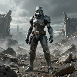 wide angle lens character portrait of a saryn warframe standing in an ash filled wasteland in the style of final fantasy xiv, warframe, final fantasy, final fantasy 1 4, final fantasy xiv, realistic shading, realistic lighting, very well detailed