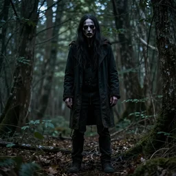 wendigo in the woods, scary, horror, photorealistic, realistic, dramatic, cinematic, photography