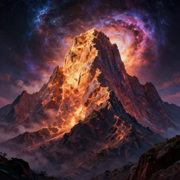 a professional photographic portrait view picture of a cosmic mountain in the sky, photographic filter unreal engine 5 realistic hyperdetailed 8 k ultradetail cinematic concept art volumetric lighting, fantasy artwork, very beautiful scenery, very realistic painting effect, hd, hdr, cinematic 4 k wallpaper, 8 k, ultra detailed, high resolution, artstation trending on artstation in the style of albert dros glowing rich colors powerful imagery