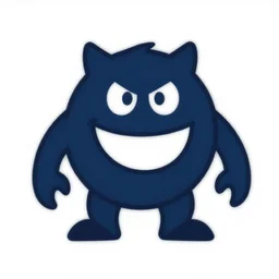 corporate logo of a monster with a very toothy grin,