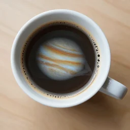a cup of coffee containing Jupiter