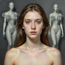 beautiful goddess by zdzisław beksinski, iris van herpen, and ralph horsely, detailed realistic beautiful portrait