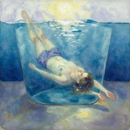 this is what it feels like to drown in the ocean of wonder, impressionist still life watercolor by john la farge