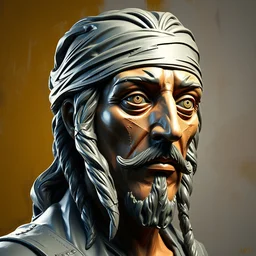 3 d cell shaded portrait painting of jack sparrow statue, 3 d cell shaded cubism, in the style of picasso 3 d cell shaded, elegant, highly detailed, artstation, art by picasso 3 d cell shaded unreal engine
