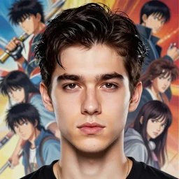 man with a cute - fine - face, pretty face, oil slick hair, realistic shaded perfect face, extremely fine details, by realistic shaded lighting, dynamic background, poster by ilya kuvshinov katsuhiro otomo, magali villeneuve, artgerm, jeremy lipkin and michael garmash and rob rey, and silvain sarrailh