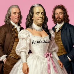 portrait of benjamin franklin wearing a kim kardashian dress. digital art by eugene de blaas, ross tran, and nasreddine dinet, vibrant color scheme, intricately detailed, in the style of romanticism. artstation, greg rutkowski