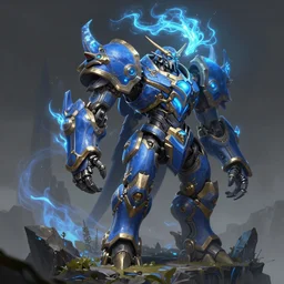 mount epic blue mechanostrider screenshot world of warcraft mounts worldboss bioluminecant light concept sketch art and by feng zhu alena aenami artworks in 4 k beeple, by thomas kinkade heartstone overwatch blizzard 3 d rtx hdr