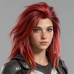 a stylish girl with freckles and wild colorful hair, aloy horizon zero dawn | | fine detail!! anime!! realistic shaded lighting!!, directional lighting 2 d poster by ilya kuvshinov, magali villeneuve, artgerm, jeremy lipkin and michael garmash and rob rey