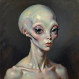 portrait of an extraterrestrial being, by lucian freud
