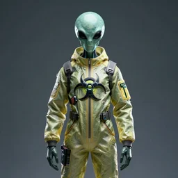 alien ( 1 9 7 9 ) in a biohazard suit, fashion, render, volumetric light, artstation, fine details, digital art, symmetrical
