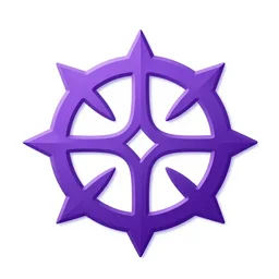 purple powerful magic mana symbol, epic legends game icon stylized digital illustration radiating a glowing aura global illumination ray tracing hdr fanart arstation by ian pesty and katarzyna bek - chmiel