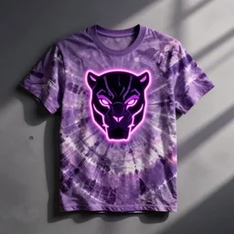 t shirt design neon purple tie dye colors summer vibe with black panther svg vector