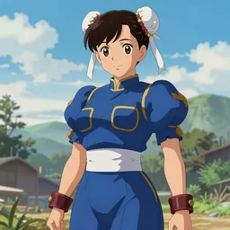 young female character inspired by chun li in a plugsui, digital art made by makoto shinkai and wlop, anatomically correc, extremely coherent, hd
