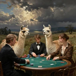 llamas playing poker by cassius marcellus coolidge