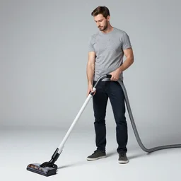 portrait photo of the kind of man who vacuums at 6 am while the whole house is sleeping, studio lighting, detailed face