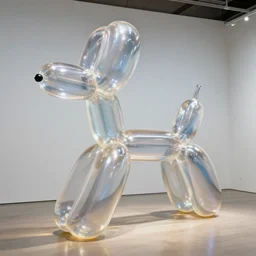 giant floating balloon animal twisted sculpture, shiny like translucent plastic by kooning, studio ghibli and james jean and edward hopper