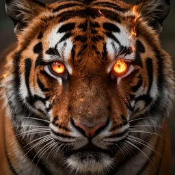 macro burning tiger eyes, mystery, scared, fantasy, highly detailed, digital painting, concept art, sharp focus, illustration, beautiful volumetric lighting, epic light, artstation