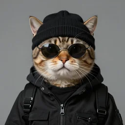 a cat dressed as a terrorist, illustration, funny, caricature, hd, 8 k, hyper detailed,