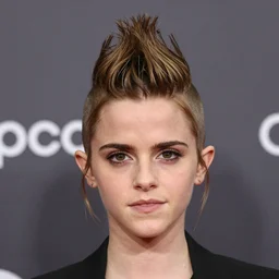 Emma Watson with a mohawk, headshot, 200mm, canon, f5.6