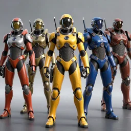 war, diverse gauss cybersuits, from behind, wide wide angle, vivid, elaborate, highly detailed, beautiful lighting