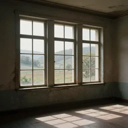 matte sharp photo realistic shabby chic room with windows, artstation behance